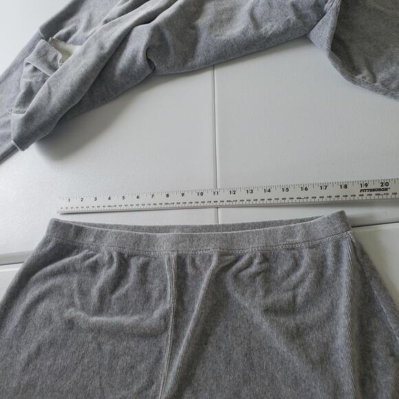 J. Jill Top & Skirt Set Womens 2X 3X Gray Knit Long Sleeve Elastic Waist Modest - Picture 7 of 16